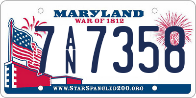 MD license plate 7AN7358