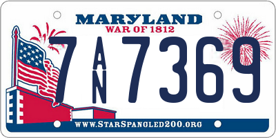 MD license plate 7AN7369
