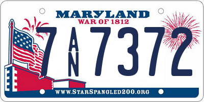MD license plate 7AN7372