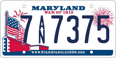 MD license plate 7AN7375