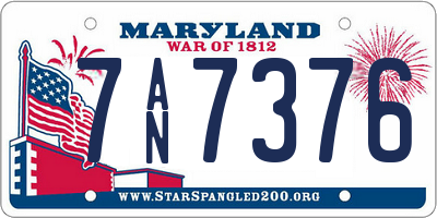 MD license plate 7AN7376