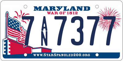 MD license plate 7AN7377