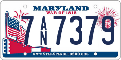 MD license plate 7AN7379