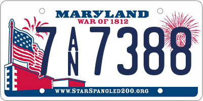 MD license plate 7AN7388