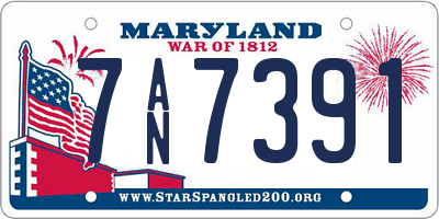 MD license plate 7AN7391