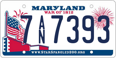 MD license plate 7AN7393