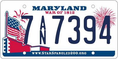 MD license plate 7AN7394