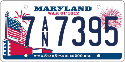 MD license plate 7AN7395