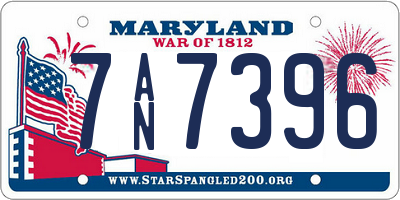 MD license plate 7AN7396