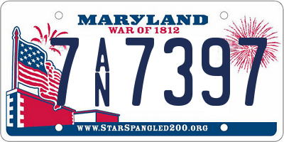 MD license plate 7AN7397