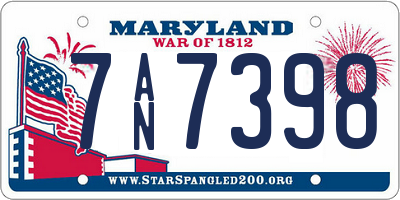 MD license plate 7AN7398