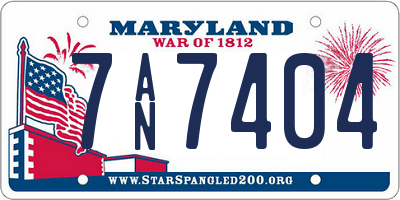 MD license plate 7AN7404