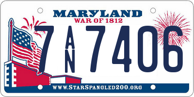 MD license plate 7AN7406