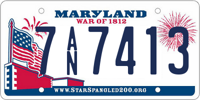 MD license plate 7AN7413