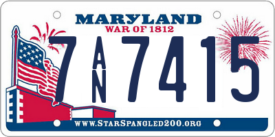 MD license plate 7AN7415