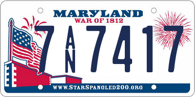 MD license plate 7AN7417