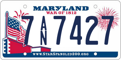 MD license plate 7AN7427