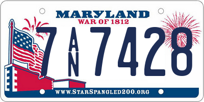 MD license plate 7AN7428