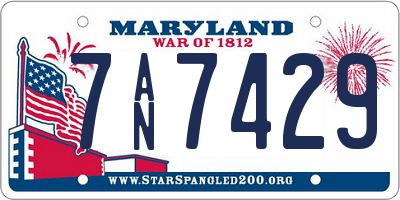 MD license plate 7AN7429