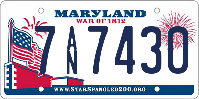 MD license plate 7AN7430