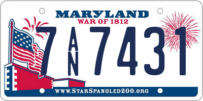 MD license plate 7AN7431