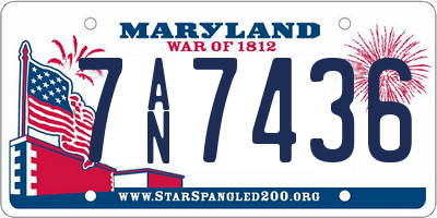 MD license plate 7AN7436