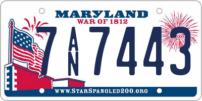 MD license plate 7AN7443