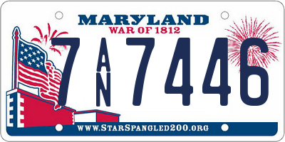 MD license plate 7AN7446