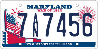 MD license plate 7AN7456