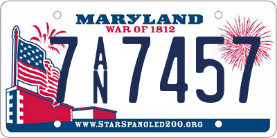 MD license plate 7AN7457