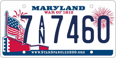 MD license plate 7AN7460