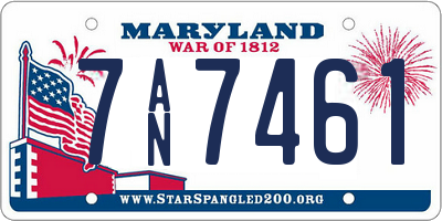 MD license plate 7AN7461