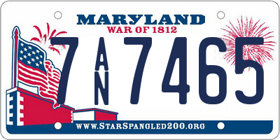 MD license plate 7AN7465
