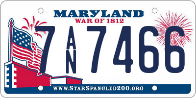 MD license plate 7AN7466