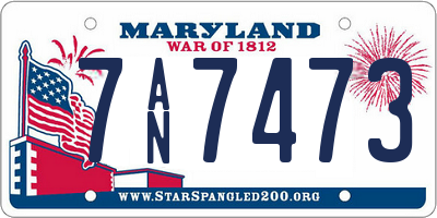 MD license plate 7AN7473
