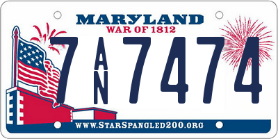 MD license plate 7AN7474