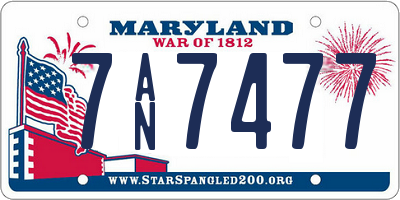 MD license plate 7AN7477