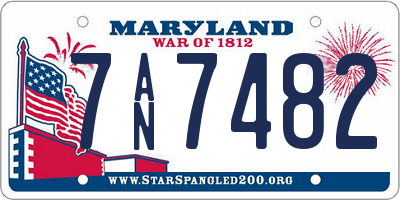 MD license plate 7AN7482