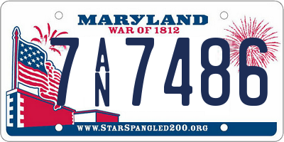 MD license plate 7AN7486