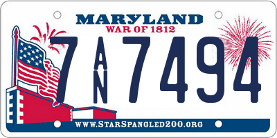 MD license plate 7AN7494