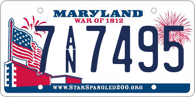 MD license plate 7AN7495
