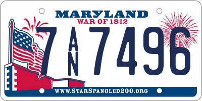 MD license plate 7AN7496