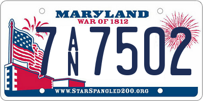 MD license plate 7AN7502