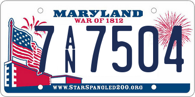 MD license plate 7AN7504