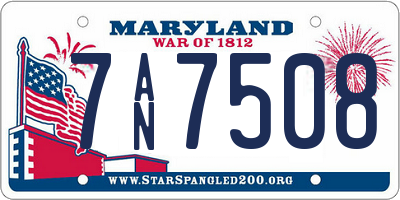 MD license plate 7AN7508