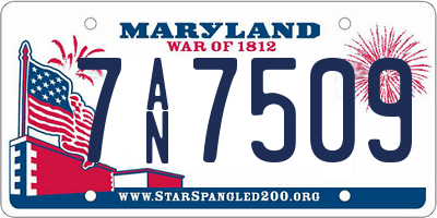 MD license plate 7AN7509