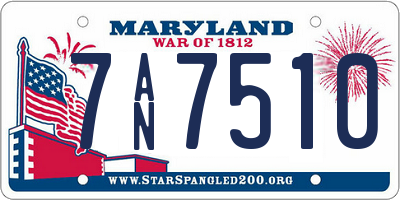 MD license plate 7AN7510