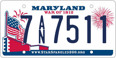 MD license plate 7AN7511