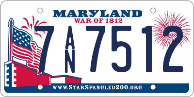 MD license plate 7AN7512