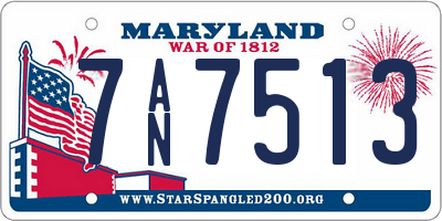 MD license plate 7AN7513